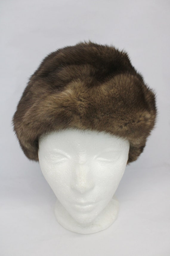 Excellent Canadian Dark Ranch Mink Fur Hat Women W