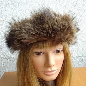 Showroom New Raccoon Racoon Fur Headband Head Wrap Women Woman 20.5"
