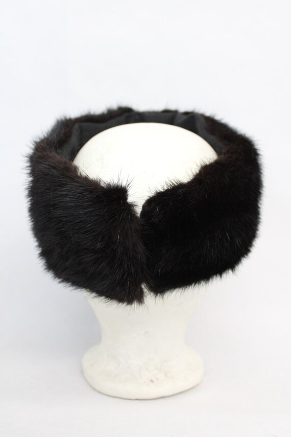 Blackgama Mink Headband Black and White Mink Fur Headband - Etsy main image 2