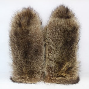 Guanti da uomo in pelliccia di procione nuovissimi su entrambi i lati, taglia XL-2XL