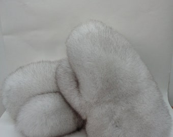 Brand New Norwegian Blue Fox Fur Mittens Mitts Men Man Woman Women