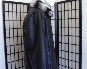 Brand New Reversible Rex Rabbit Dyed Chinchilla Leather Fur Coat