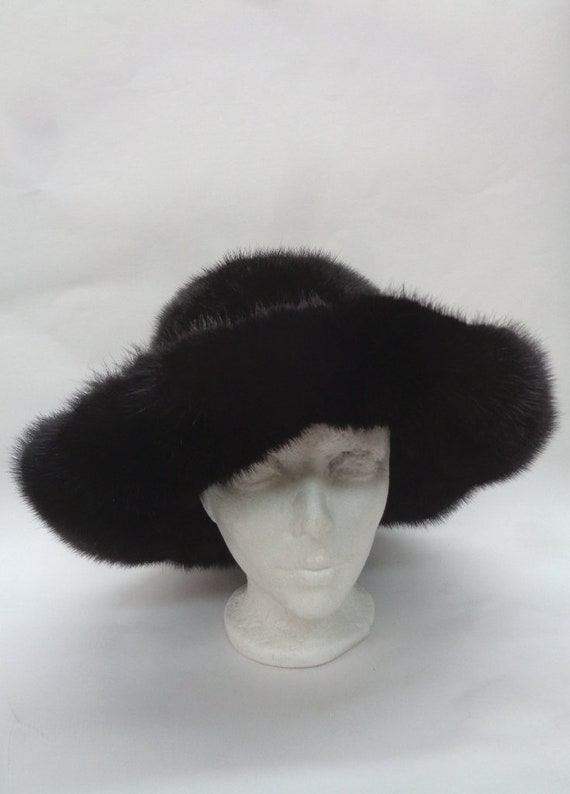 Refurbished New Canadian Black Mink Fur Sombrero Style Hat  display picture 3