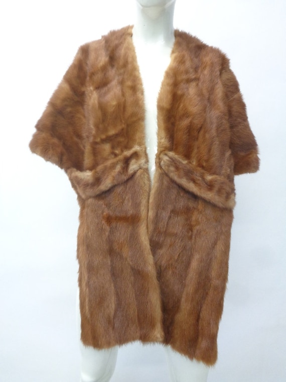 Mint Chinese Mink Fur Stole Wrap Shawl Women Woma… - image 1