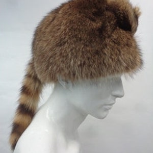 Marke neue Waschbär Pelz Davy Crockett Stil Hut W / Face&Tail Männer Frauen Größe alle