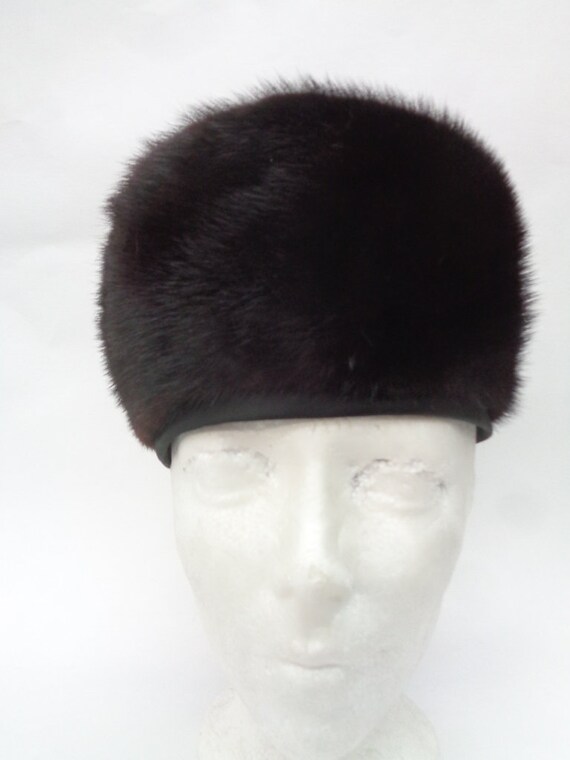 MINT CANADIAN DARK RANCH MINK FUR HAT CAP WOMEN WOMAN SIZE ALL Mint Canadian Dark Ranch Mink Fur Hat Cap Women Woman Size  main image 2