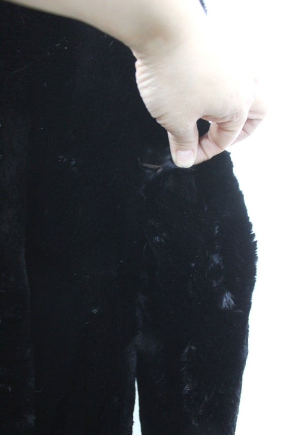 Scrap Item: Sheared Black Rabbit Fur Coat Jacket … - image 3
