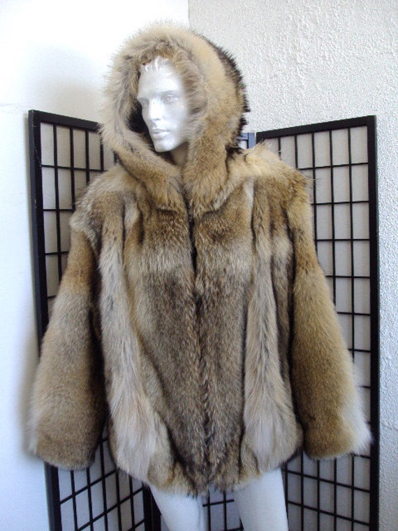 Mens Coyote Fur Coat Zipper