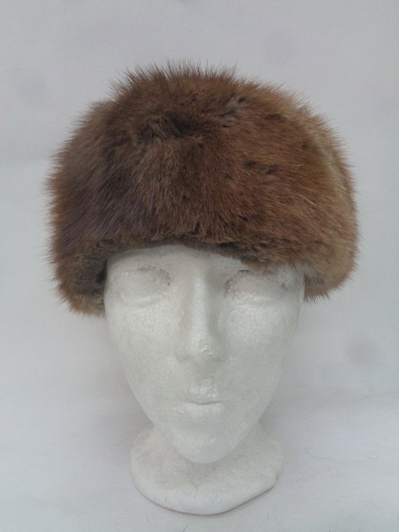 Mint Natural Muskrat Fur Hat Women Woman Size All - Etsy display picture 2