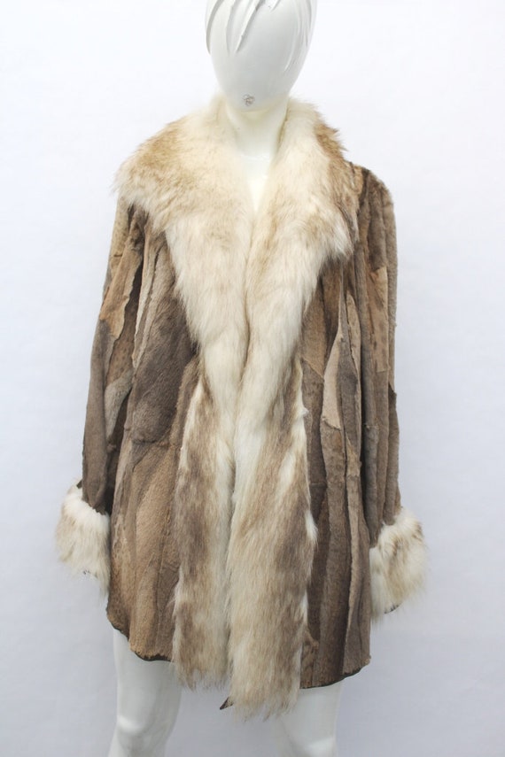Scrap Item: Sheared Spotted Fox & Raccoon Fur Coat