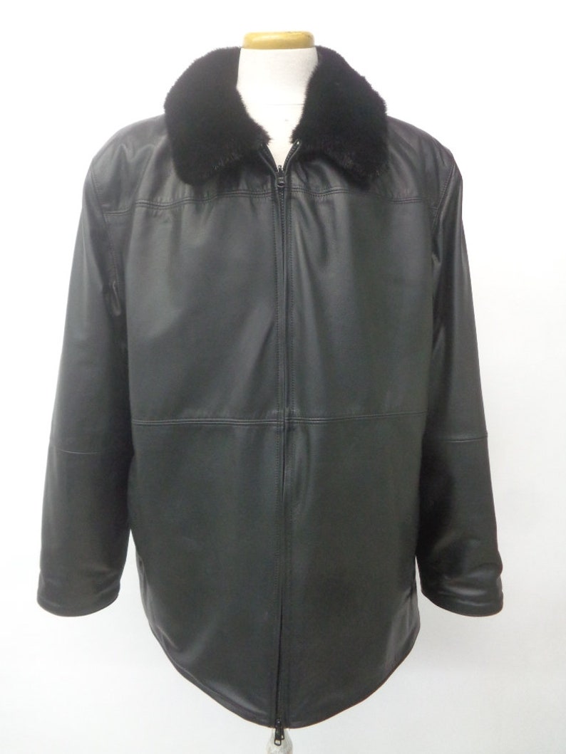 Super intense Time sale SALE Brand New Black Sheared Mink Jacket Men Leather Reversible Fur