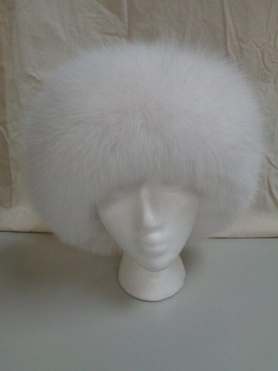 Brand New Natural White Fox & Mink Fur Hat Cap Women Woman 