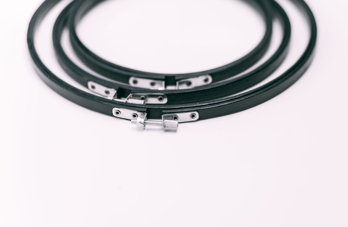 Wooden Embroidery Hoop Black Etsy