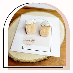 Jar of Firefly Earrings - Quirky Glow in the Dark Polymer Clay Studs