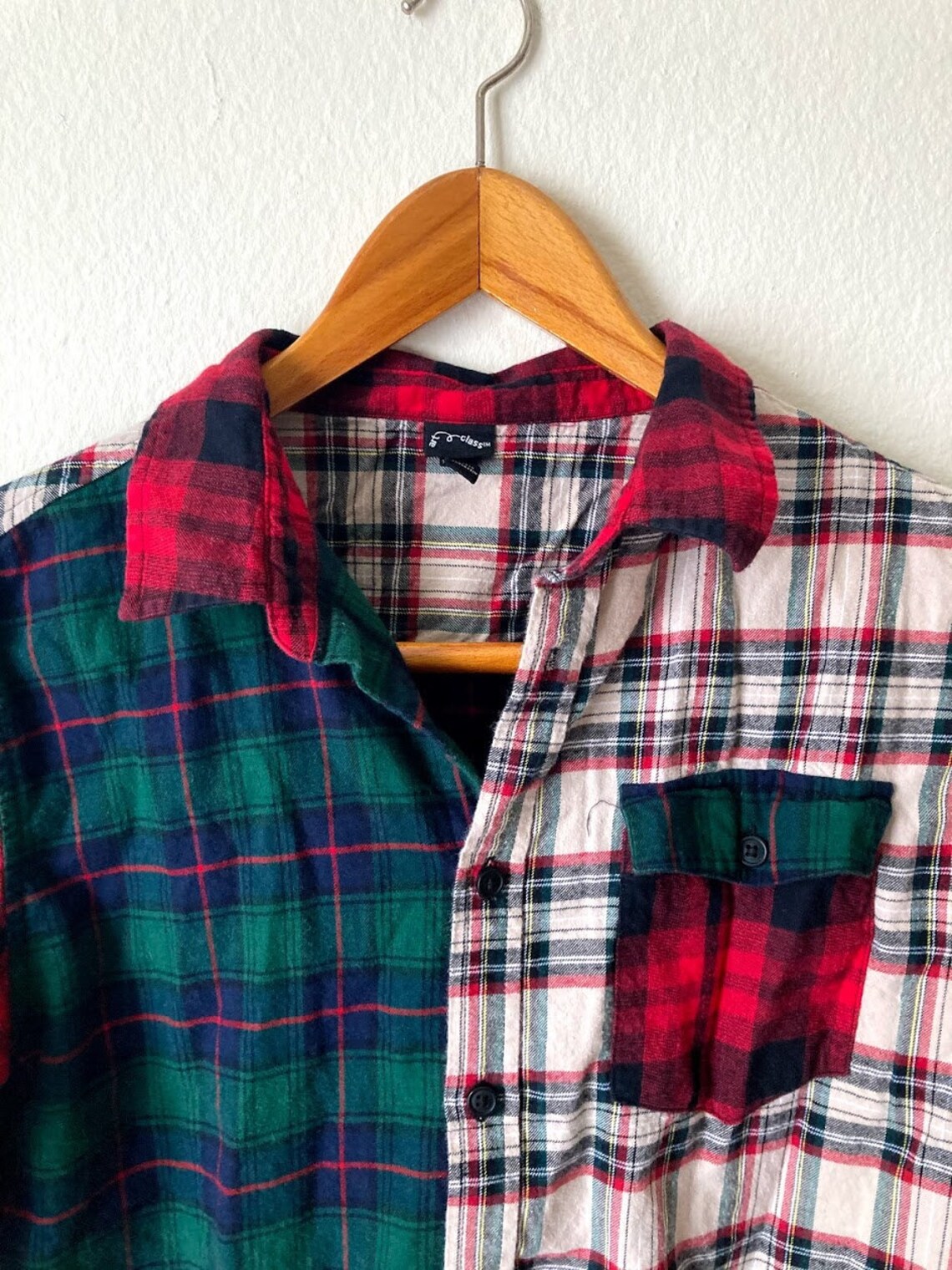 Mismatched Plaid Shirt Flannel Unisex Multi Colored Cotton | Etsy