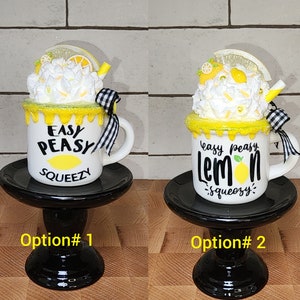 Lemon Themed Mini Mug, Easy Peasy, Lemon Squeezy, Lemonade Decor, Lemon Decor, Lemonade, Lemon, Summer Mini Mug, Gift, Seasonal Decor, Gifts