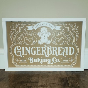 Gingerbread Baking Company Wood Sign, Gingerbread, Gingerbread Decor, Christmas Decor, Holiday Decor, Wood Sign, Coffee Bar, Christmas, Sign