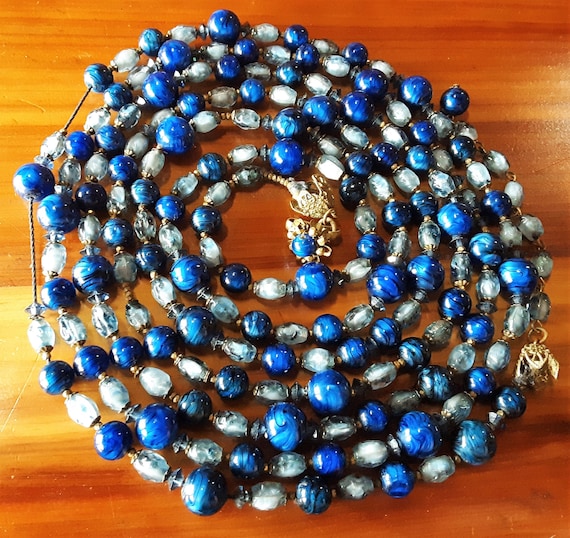 Miriam Haskell | Blue Flapper Beads Necklace