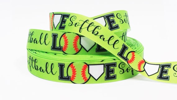 7//8/" I Love Softbol Cinta del Grosgrain por la yarda vendedor de EE UU.