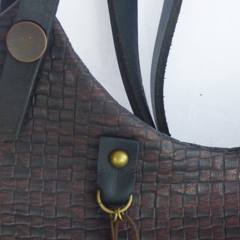 Basketweave Vegan Leather Tote