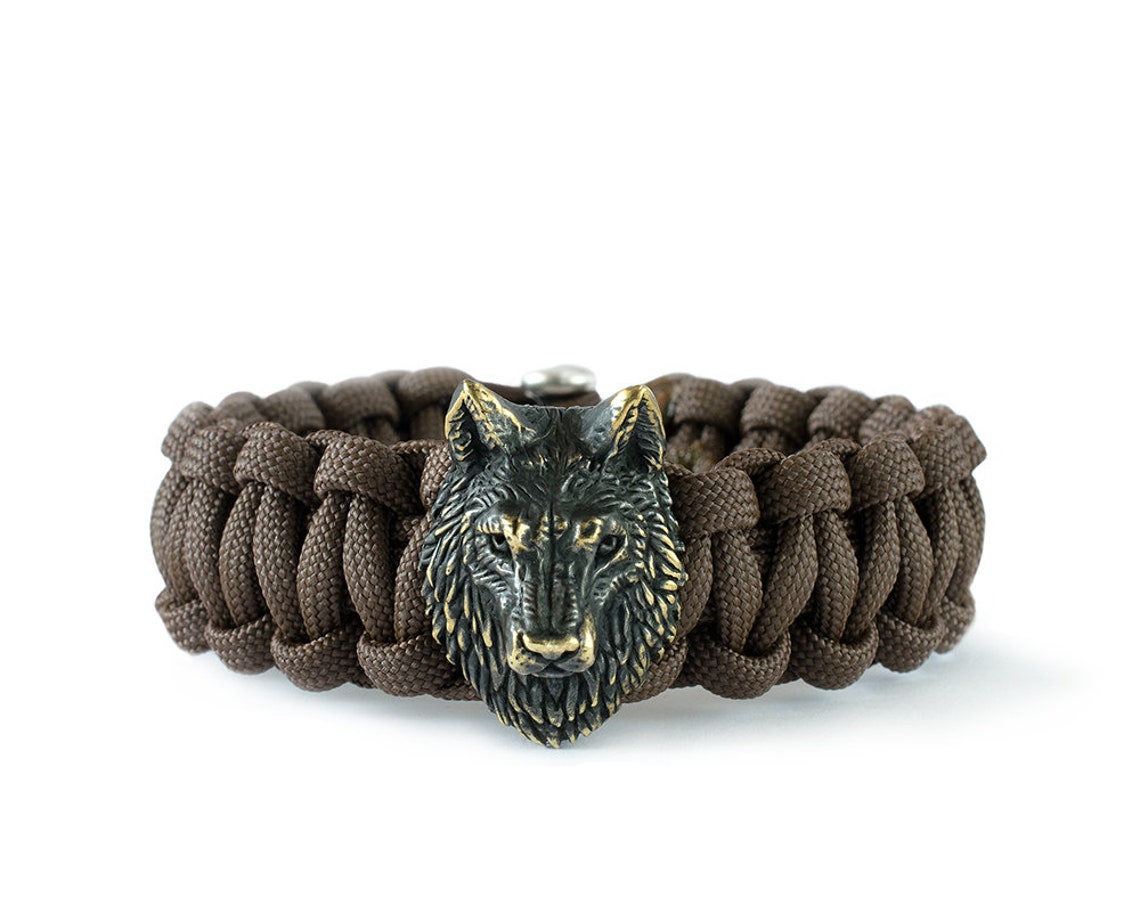 Wolf paracord beads Paracord accessories of bronze. This is Etsy