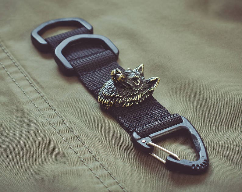 Lanyard keychain \u2013 Designer keychains with a bronze bead-clip.