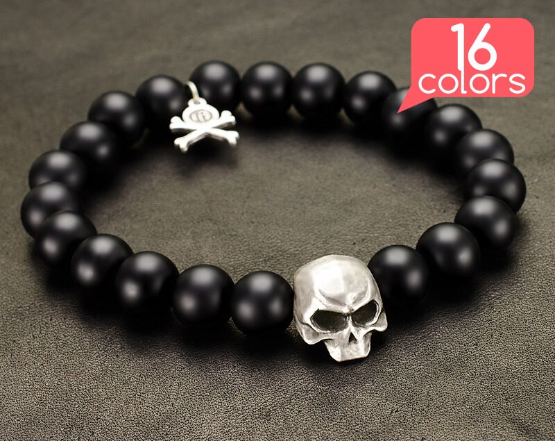 Mens Skull Skull bracelets for men with BIG skull pendant Etsy