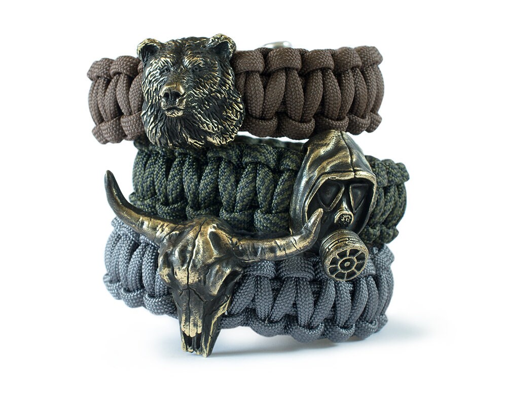 Gorilla paracord bracelet Monkey bracelet with a bronze Etsy