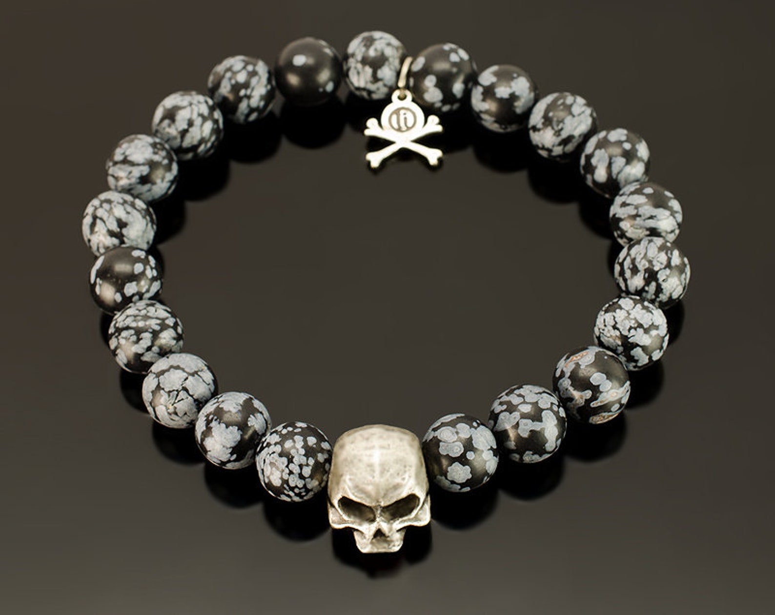 Skull Jewelry Skull beads bracelet with BIG skull pendant Etsy
