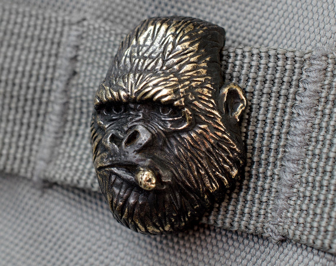 Gorilla paracord bracelet Monkey bracelet with a bronze Etsy