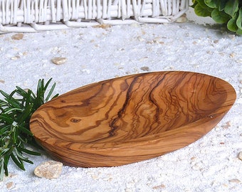 Petit bol ovale MEDIUM en bois d'olivier