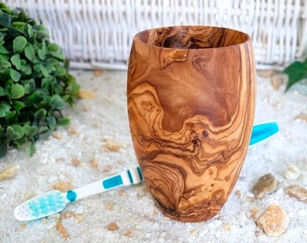 Toothbrush cup SMALL made of olive wood