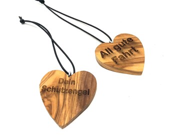 Fragrance dispenser wood for hanging HEART made of olive wood for fragrance oil