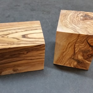 DIY olive wood block approx. 60 x 60 x 90 mm