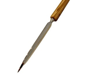 Letter opener with olive wood handle