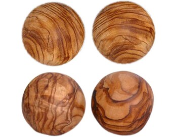 Set of 4 large olive wood balls (ø approx. 8 cm) as decoration or closure for carafes