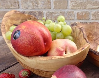 Fruit bowl oval olive wood approx. 25 – 29 cm / 9.8 – 11.4 inches