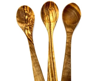 Set of 3 tablespoons made of olive wood, dining spoon, wooden spoon, muesli, soup, sustainable, tasteless