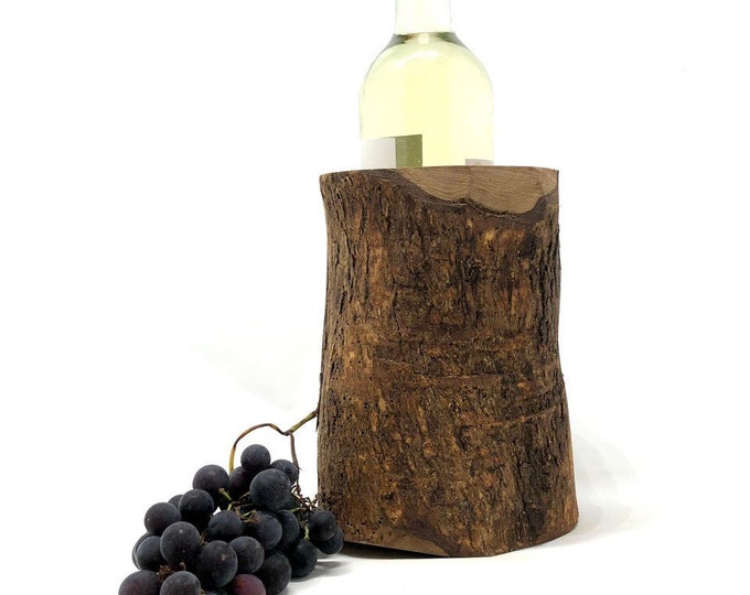 Rustic wine cooler made of olive wood cooling bottles wine connoisseur gift