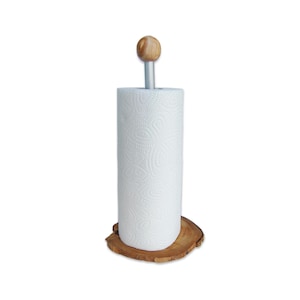 Kitchen paper roll holder KLASSIK made of olive wood