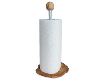 Kitchen paper roll holder KLASSIK made of olive wood