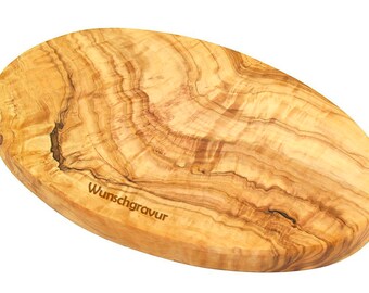 Breakfast board oval with engraving, approx. 25 x 15 cm / 9.8 x 5.9 inches