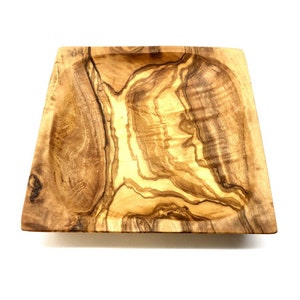 Olive wood bowl rect. 13 x 13 cm / 5.1 x 5.1 inches image 3