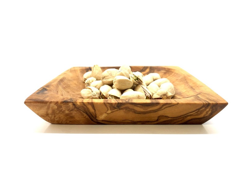 Olive wood bowl rect. 13 x 13 cm / 5.1 x 5.1 inches image 4