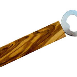Bottle opener ECKI with handle made of olive wood, man, father's day, grandpa, beer, bottle opener, midwife, gift, barbecue