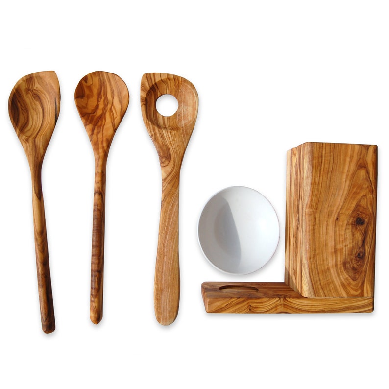 Set of 5 Wooden Spoon Holder for Cooking Utensils Etsy