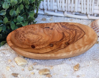 Soap dish oval SMALL made of olive wood