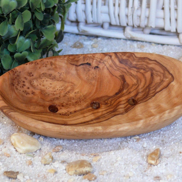 Soap dish oval SMALL made of olive wood