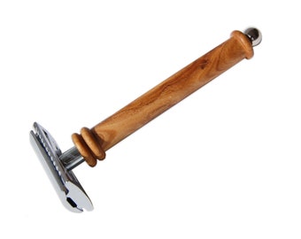 Safety razor KLASSIK K2 LUXURY with olive wood handle