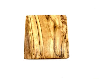 Coaster (approx. 9 x 9 cm / 3.5 x 3.5 inches) made of olive wood